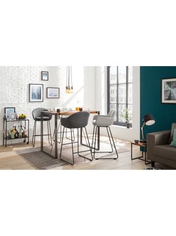 home24 Barstuhl Borris (2er-Set) in Hellgrau