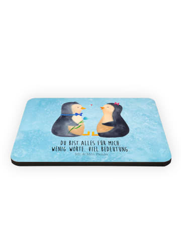 Mr. & Mrs. Panda magnet für kühlschrank Pinguin Pärchen mit Spruch in Eisblau