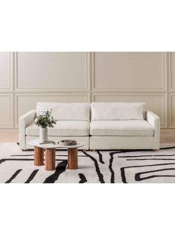 Beliani 3-Sitzer Sofa VINSTRA in Weiß/Braun - (W) 250 x (H) 80 x (L) 125 cm