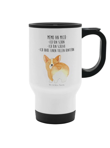 Mr. & Mrs. Panda Kaffeebecher To Go Corgi Po mit Spruch in Weiß