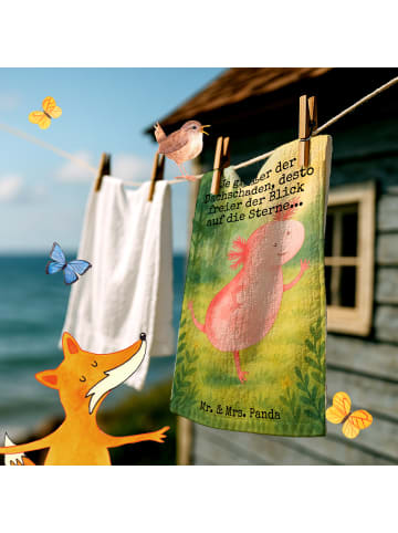 Mr. & Mrs. Panda Handtuch Axolotl Tanzen Design mit Spruch in Weiß