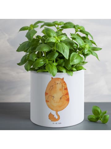 Mr. & Mrs. Panda Großer Pflanztopf Katze Mittelfinger ohne Spruch in Weiß