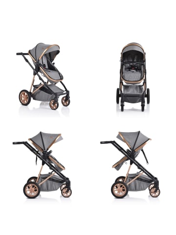 Moni Kinderwagen Midas 3 in 1 in grau