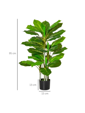 HOMCOM Kunstpflanze-15L x 15B x 95H cm-Grün