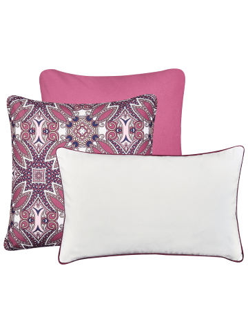Beliani 3er-Set Gartenkissen MIRAGE in Bunt/Rosa/Violett