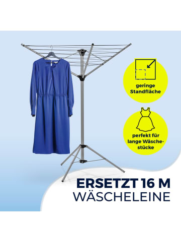 EASYmaxx Wäscheständer Platzwunder silber/schwarz grau