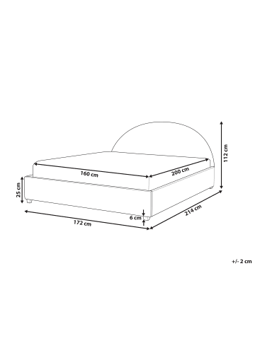 Beliani Doppelbett VAUCLUSE in Beige - (W) 174 x (H) 112 x (L) 214 cm