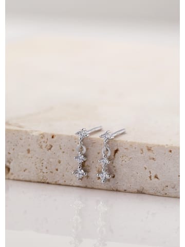 Hey Happiness Ohrstecker Trio Zirkonia Tropfen 925 Sterlingsilber in Silber - (L) 0,92 cm