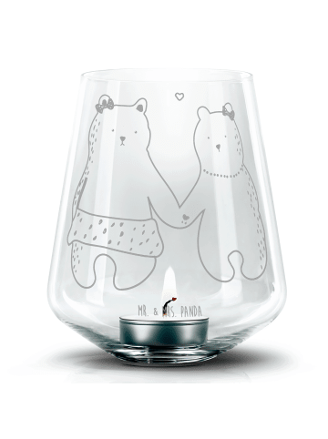 Mr. & Mrs. Panda Stumpenkerzenhalter Bär Freundin ohne Spruch in Transparent