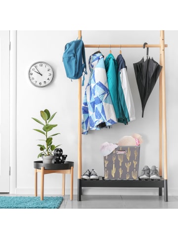 relaxdays 10 x Faltbox in Grau/ Gold - (B)28,5 x (H)29 x (T)28,5 cm