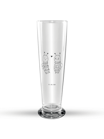 Mr. & Mrs. Panda Graviertes Bierglas Biene Verliebt ohne Spruch in Transparent