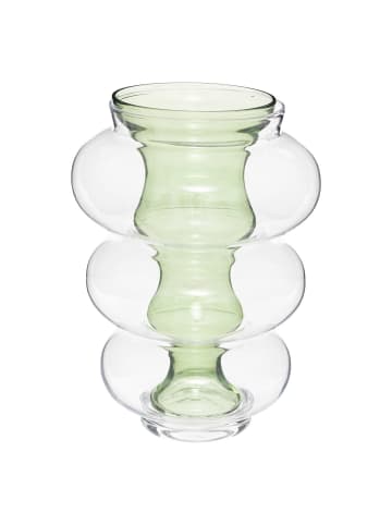 Atmosphera Créateur d'intérieur Doppelter Glasvase MATALI in Grün, 36 cm