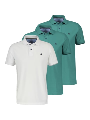 Lerros Poloshirt Basic in Weiß / petrol