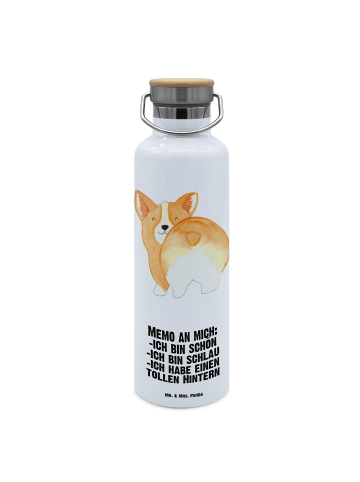 Mr. & Mrs. Panda Trinkflasche Corgi Po mit Spruch in Weiß