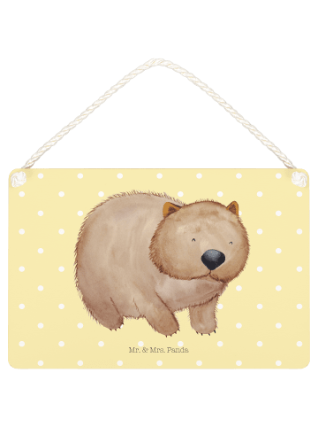 Mr. & Mrs. Panda Deko Schild Wombat ohne Spruch in Gelb Pastell