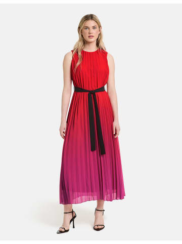 TAIFUN Kleid Langarm kurz in Digital Red gemustert