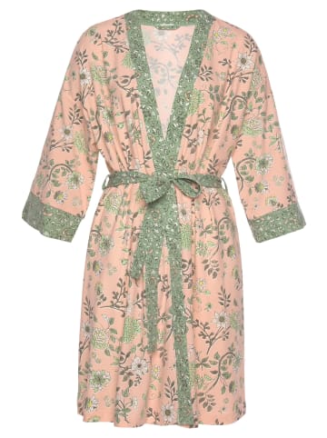 LASCANA Kimono in rosa-schilfgrün