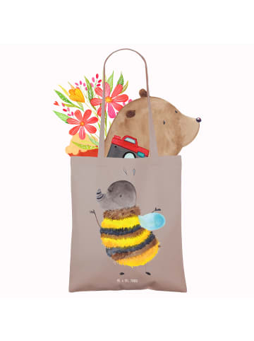 Mr. & Mrs. Panda Shopping Tasche Hummel flauschig ohne Spruch in Braun Pastell