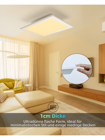 ZMH LED Deckenleuchte in Weiß Panel 40W Rechteckig 3000K warmweiß L 60CM