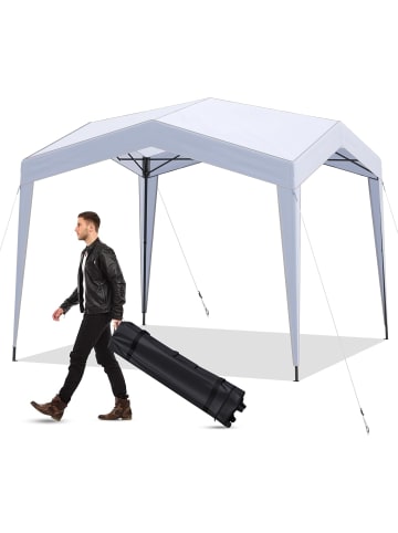 COSTWAY Faltpavillon 3x3 m mit Rolltasche in Weiß