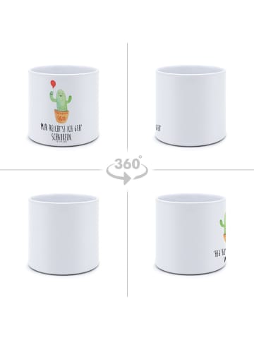 Mr. & Mrs. Panda Blumentopf Kaktus Luftballon mit Spruch in Weiß