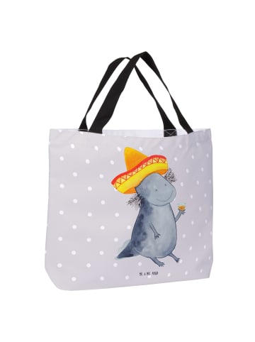 Mr. & Mrs. Panda Tote Bag Axolotl Tequila ohne Spruch in Grau Pastell