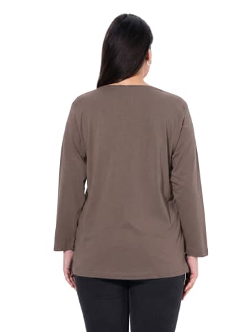 Ulla Popken Shirt in dunkles taupe