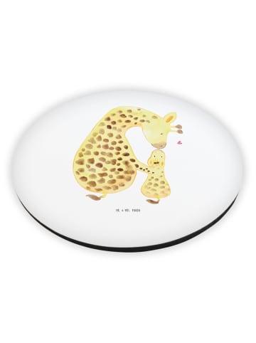 Mr. & Mrs. Panda Rund Magnet Giraffe Kind ohne Spruch in Weiß