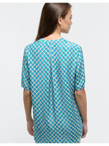Eterna Kurzarmbluse in blau/türkis