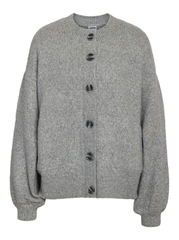 Noisy may Strickjacke mit Knöpfen und Rundhalsausschnitt in Grau-3