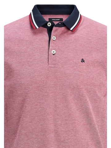 Jack & Jones Polo Shirt JJEPAULOS Sommer Hemd Kragen Pique Cotton in Rot
