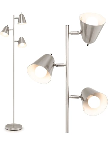 COSTWAY 163cm Stehlampe 3 flammig in Silber