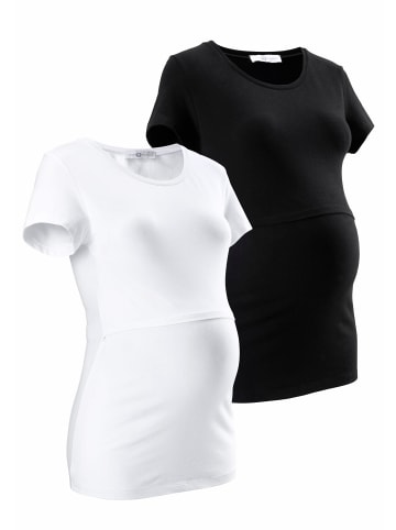 neun 9 monate Umstandsshirt in schwarz/weiß
