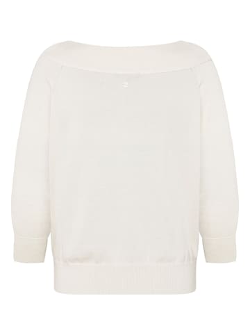 Zero Strickpullover mit Carmenausschnitt in Offwhite