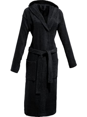 REDBEST Frottier Unisex-Bademantel mit Kapuze Chicago in schwarz