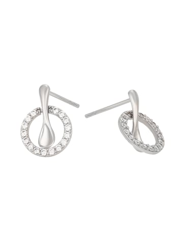 NAEMI Women Earrings in Silver White