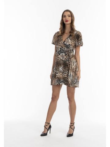 faina Damen Minikleid Mit Animal-Print in Beige