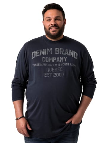 Men Plus Kurzarm T-Shirt in navy blau
