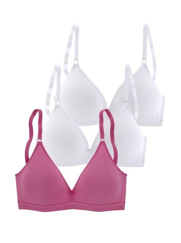 PETITE FLEUR Bralette-BH in pink+weiß+weiß