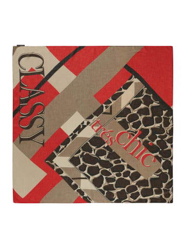 Betty Barclay Tuch mit Aufdruck in Taupe/Rot