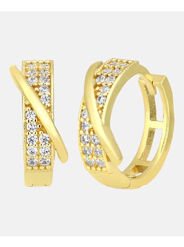 Vanlere Creolen aus 375 Gelbgold mit Zirkonia