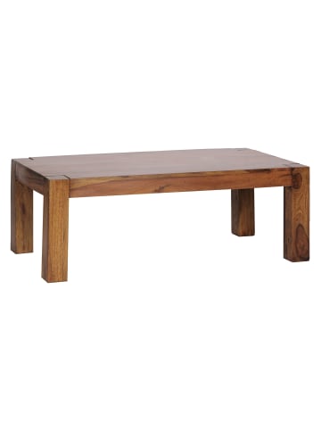 KADIMA DESIGN Rustikaler Couchtisch NAKO: Akazienholz, quadratisch, pflegeleicht in Braun