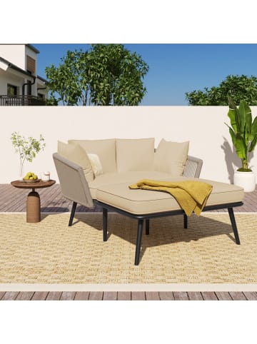 ABRIHOME Gartensofa in Khaki mit 2 Kissen und Polstern Abnehmbar Waschbar