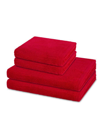 Ross 2 X Handtuch 2 X Duschtuch im Set Premium in Granat