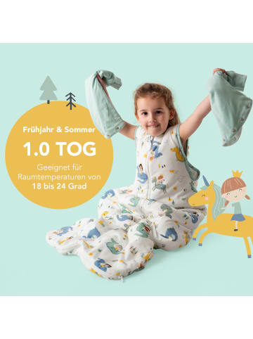 Schlummersack Babyschlafsack, 1.0 TOG in Weiß-Blau