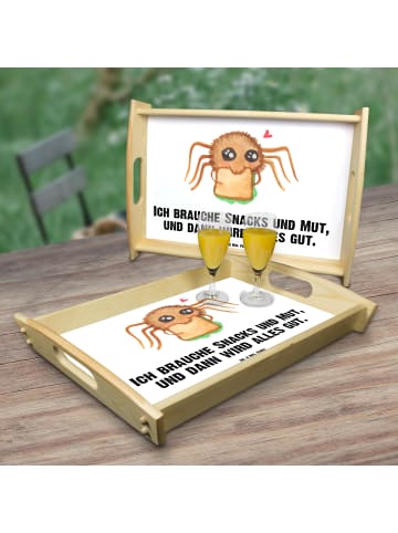 Mr. & Mrs. Panda Serviertablett Spinne Agathe Sandwich mit Spruch in Weiß