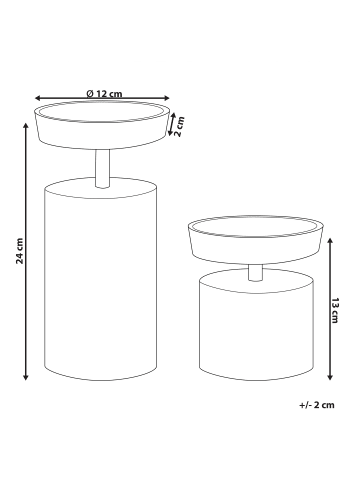 Beliani 2er-Set Kerzenständer KAENGAN in Gold/Bunt