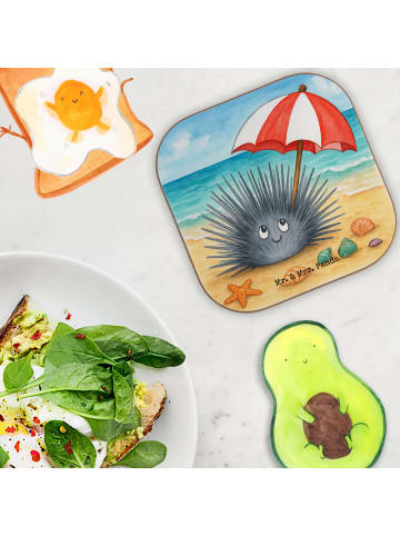 Mr. & Mrs. Panda Untersetzer für Gläser Seeigel Design ohne Spruch in Weiß