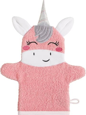 Erwin Müller Frottier Kinder-Waschhandschuh 2-in-1 Einhorn in rosa
