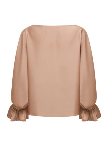 Betty Barclay Satin-Bluse mit U-Boot-Ausschnitt in Macchiato